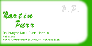 martin purr business card
